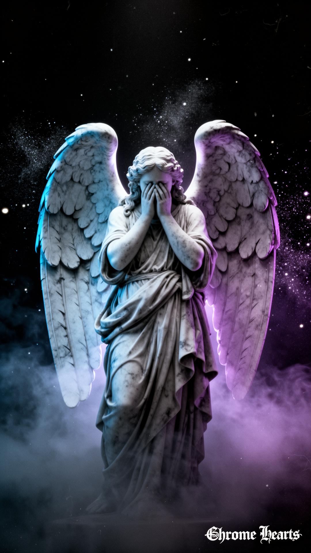 Weeping angel statue